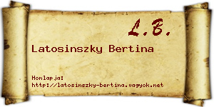 Latosinszky Bertina névjegykártya